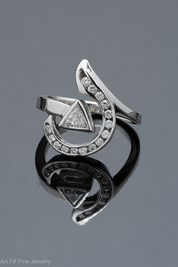 14k White Gold and Diamond Ring