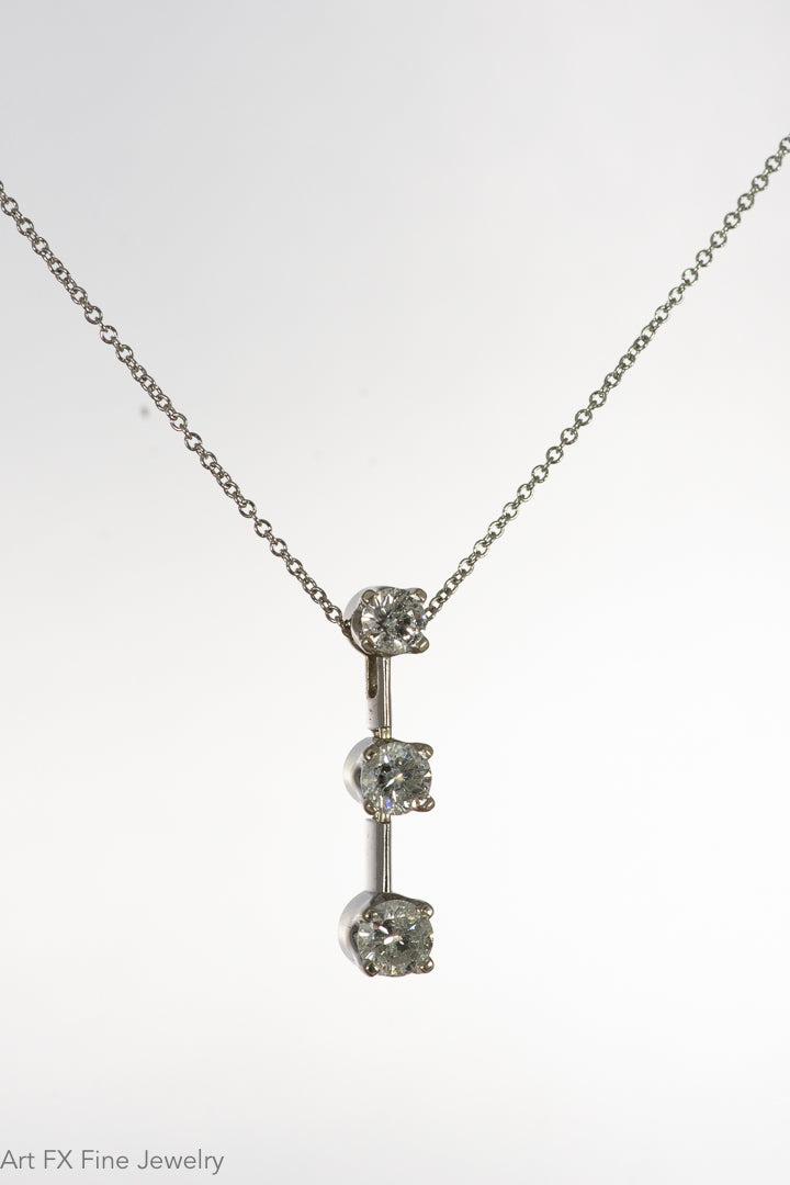 14k White Gold Diamond Pendant