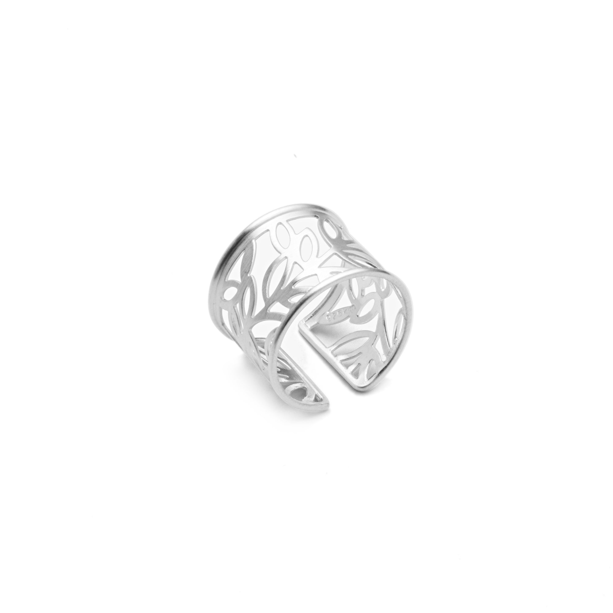 Sterling Silver Leaves Collage Ring
