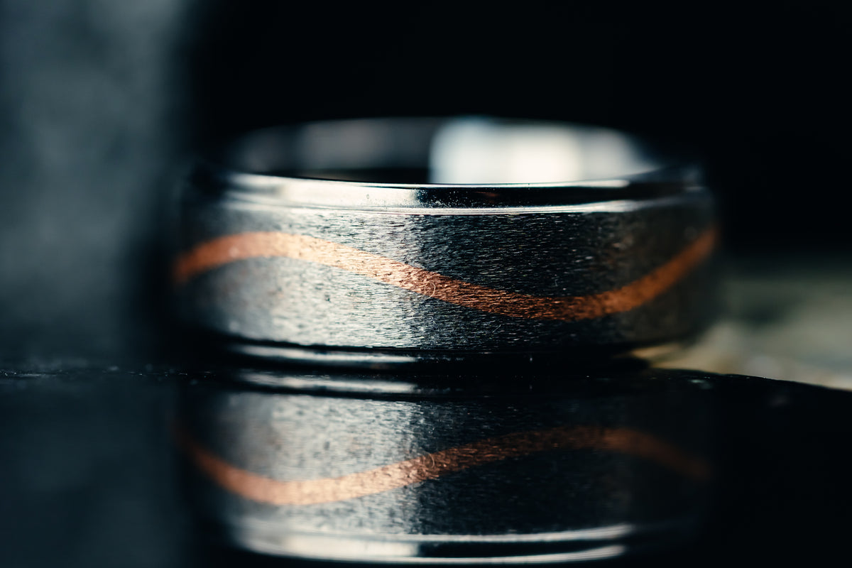 Titanium and 14k Rose Gold Ring