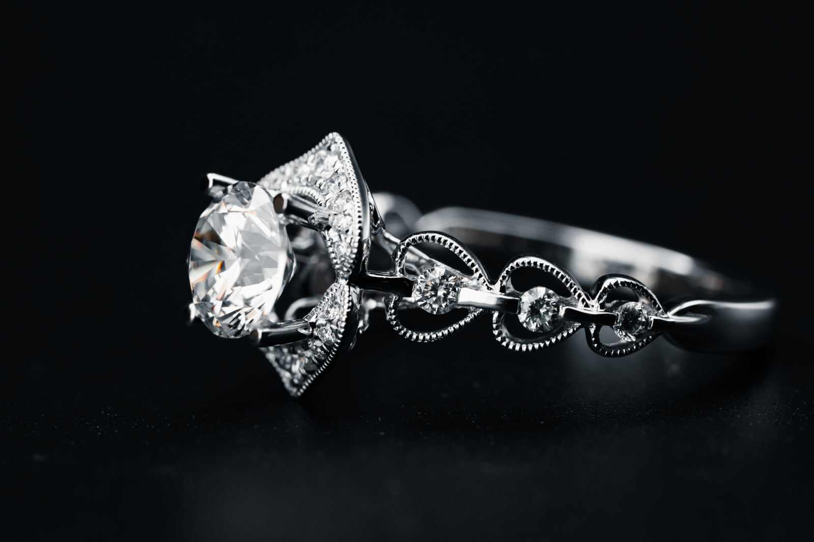 14k White Gold Diamond Mounting