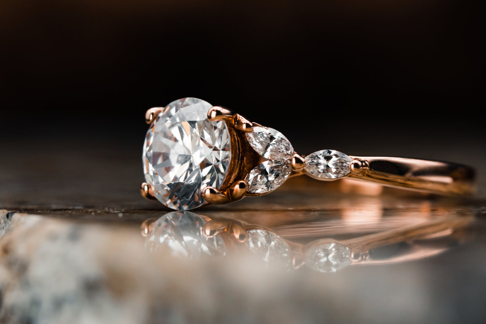 14k Rose Gold Diamond Mounting