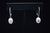 14k White Gold Freshwater Pearl and Diamond Drop Earrings