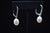 14k White Gold Freshwater Pearl and Diamond Drop Earrings