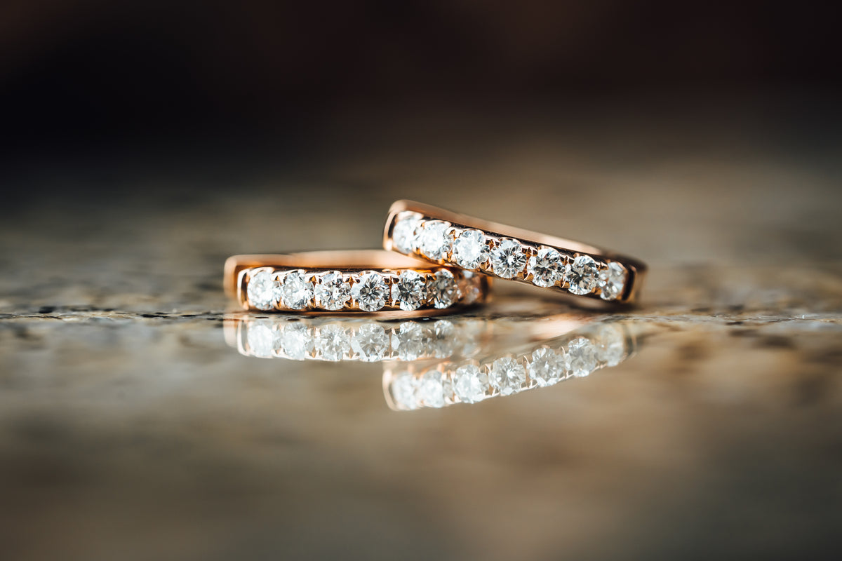 14k Rose Gold Diamond Huggie Hoop Earrings
