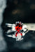 14k White Gold Mozambique Garnet and Diamond Ring