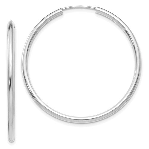 14k White Gold Hoop Earrings