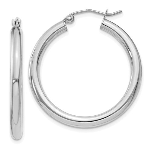 14k White Gold Hoop Earrings