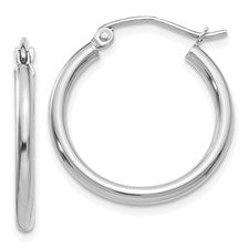 14k White Gold Hoop Earrings