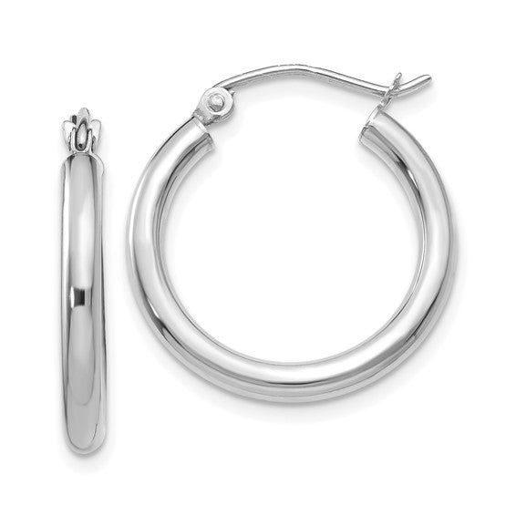 14k White Gold Hoop Earrings