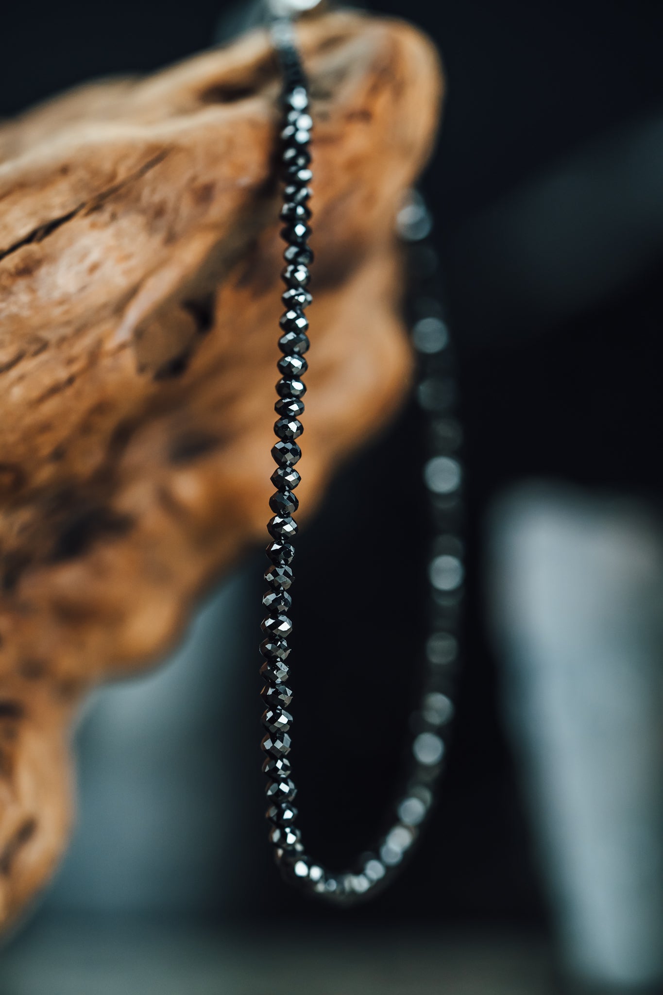 7 1/2" Black Diamond Single Strand Bracelet