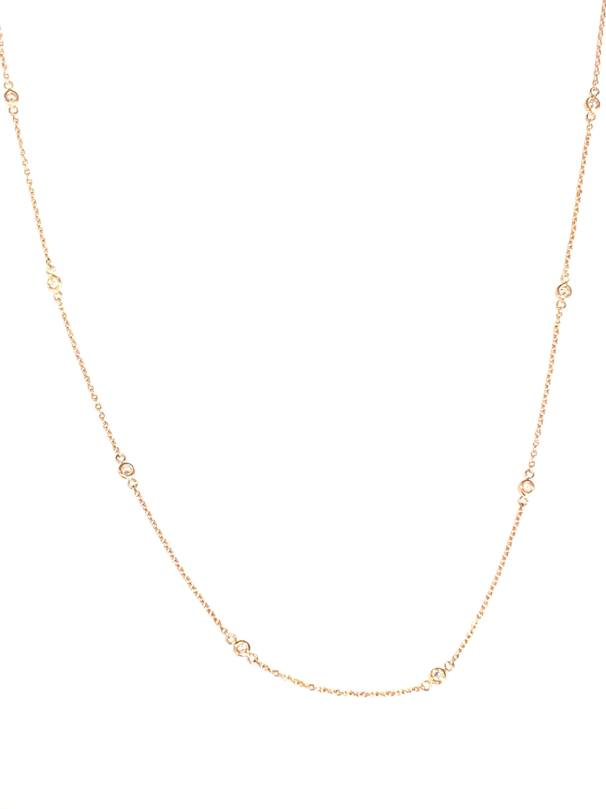 14k Rose Gold Diamond Station Necklace