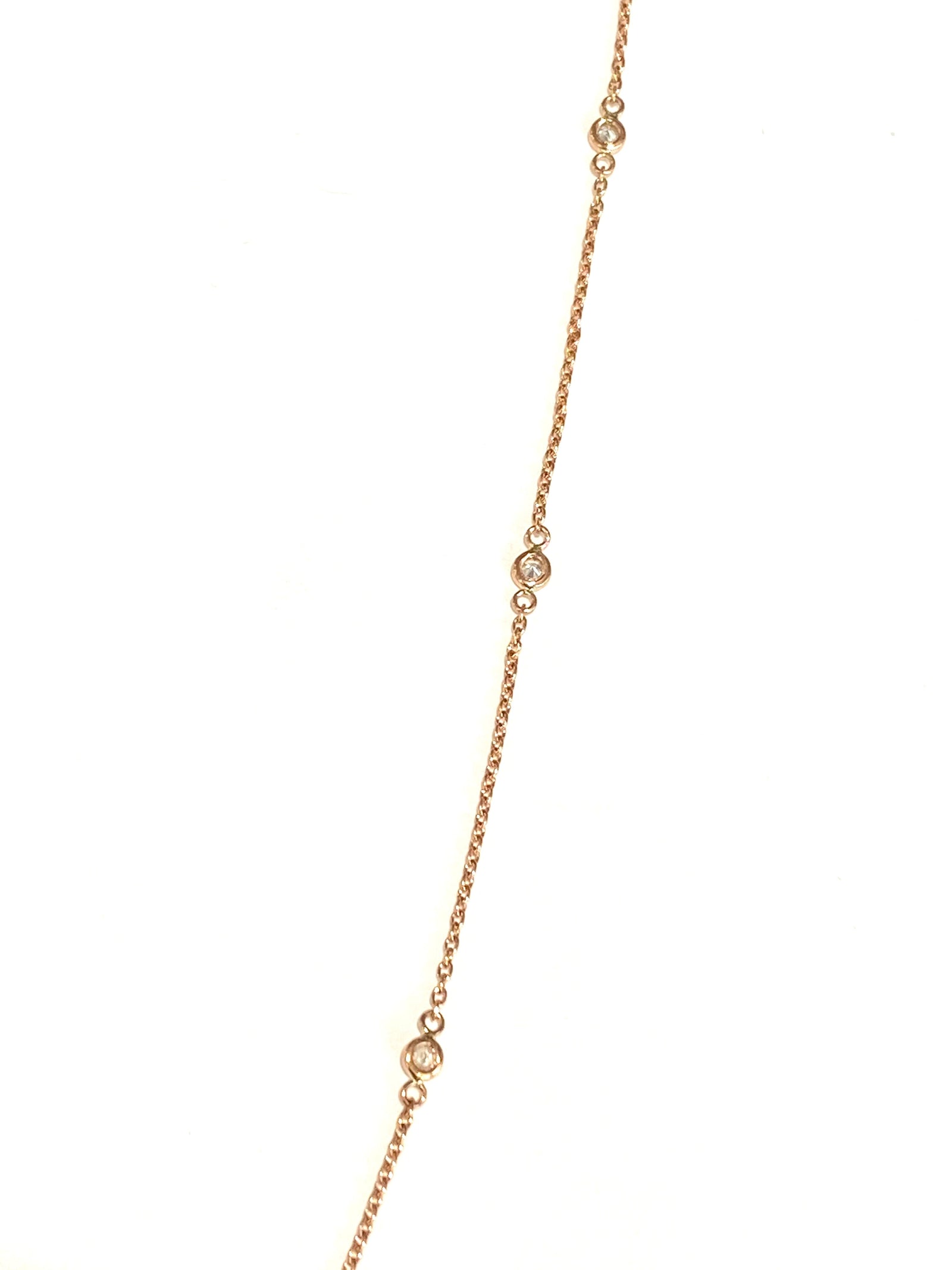 14k Rose Gold Diamond Station Necklace