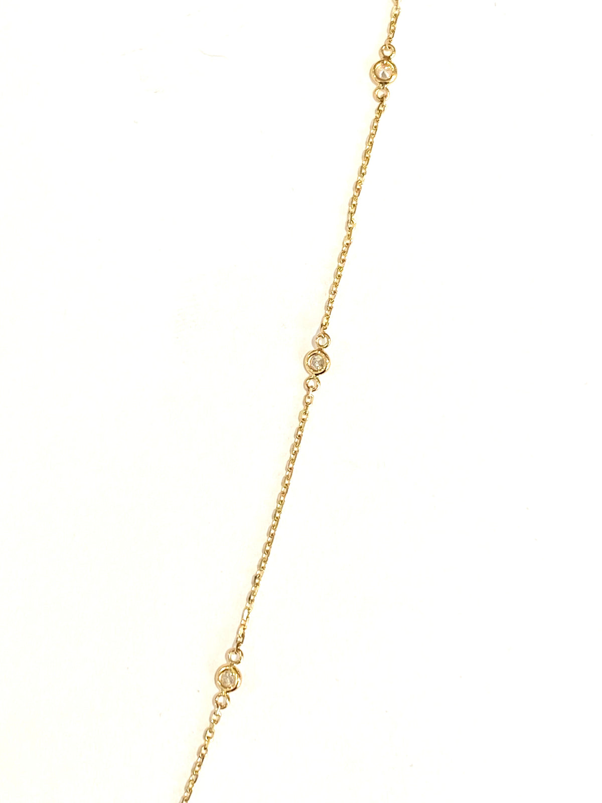 14k Yellow Gold Diamond Station Necklace