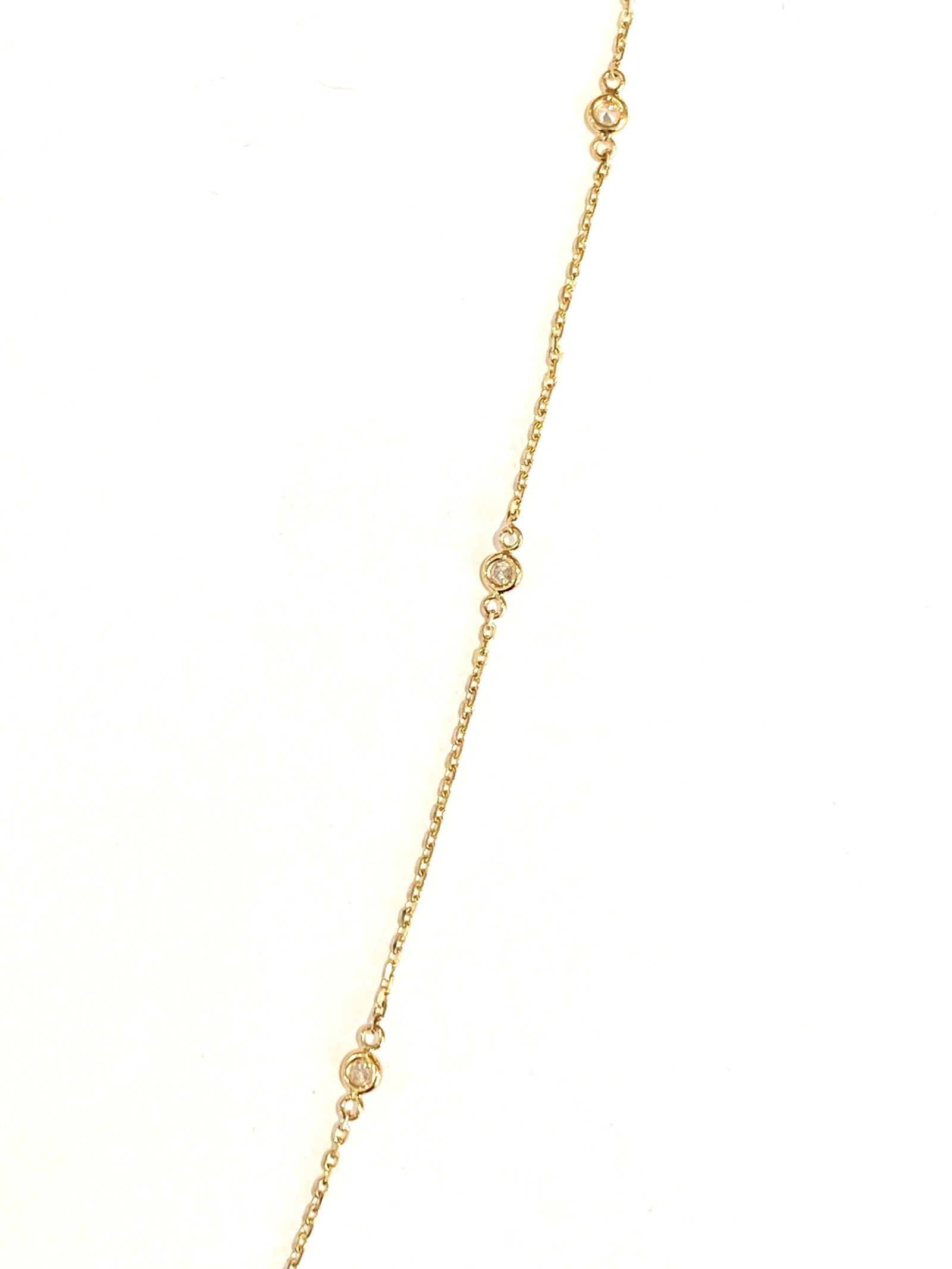 14k Yellow Gold Diamond Station Necklace