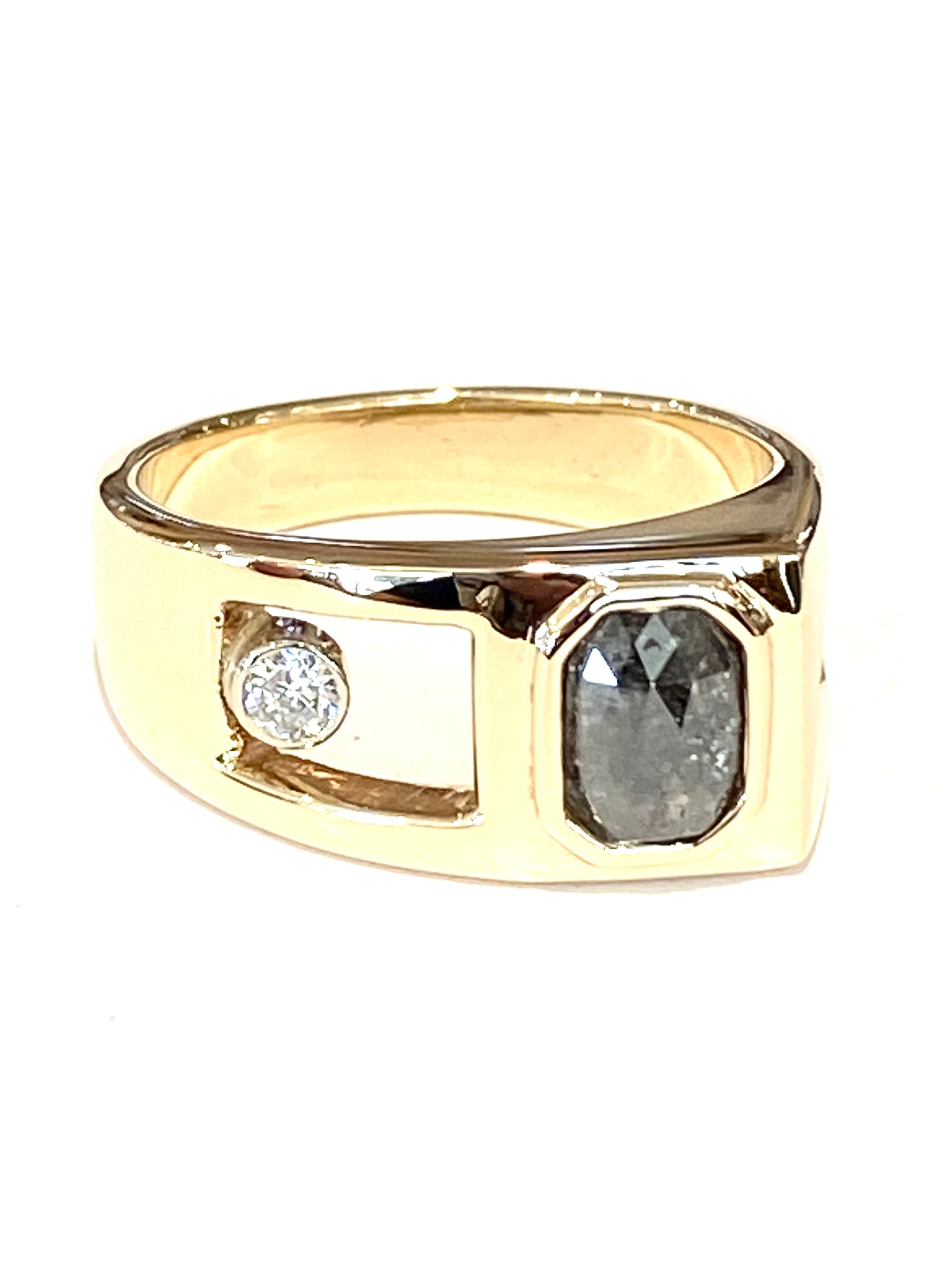 14k Yellow Gold Men's Diamond Ring