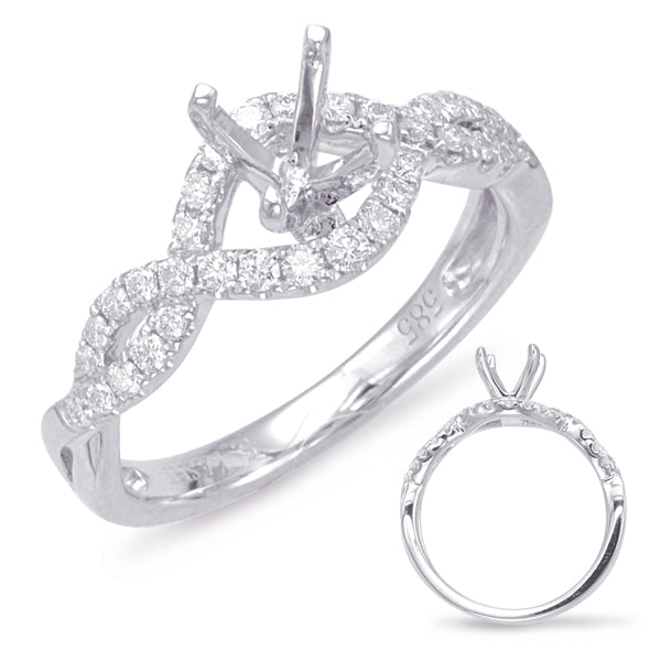 14k White Gold Diamond Mounting