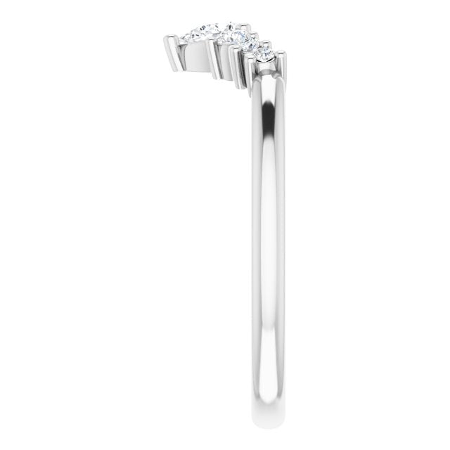 14k White Gold Diamond Contour Band