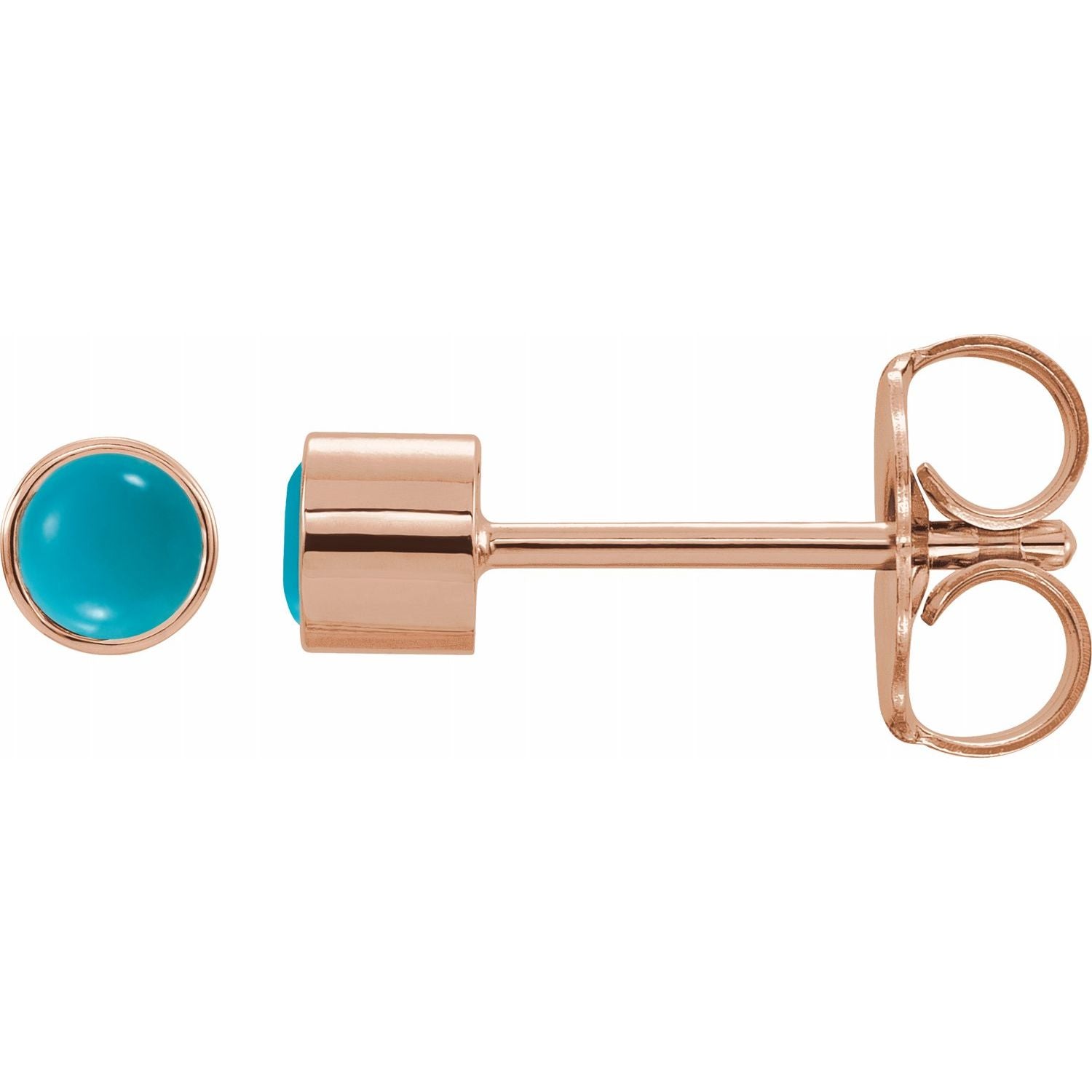 14k Rose Gold Turquoise Studs