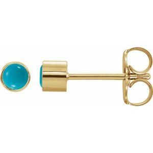 14ky Yellow Gold Turquoise Studs