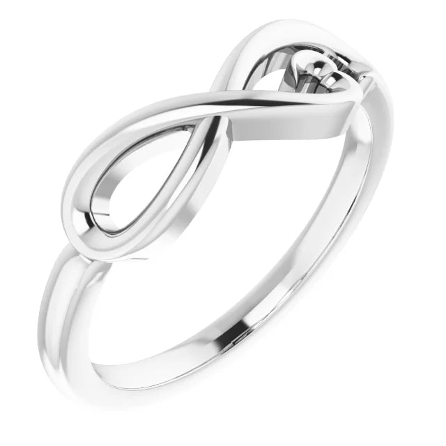 Sterling Infinity &amp; Heart Ring