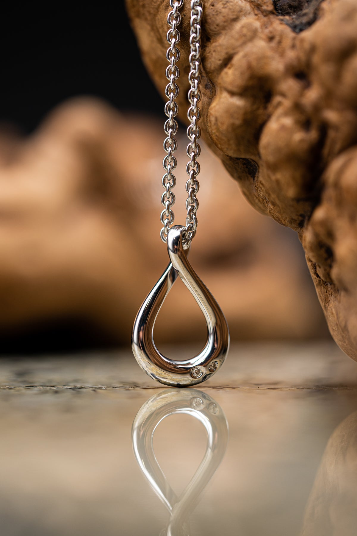 Sterling Silver Infinity Inspired Diamond Pendant