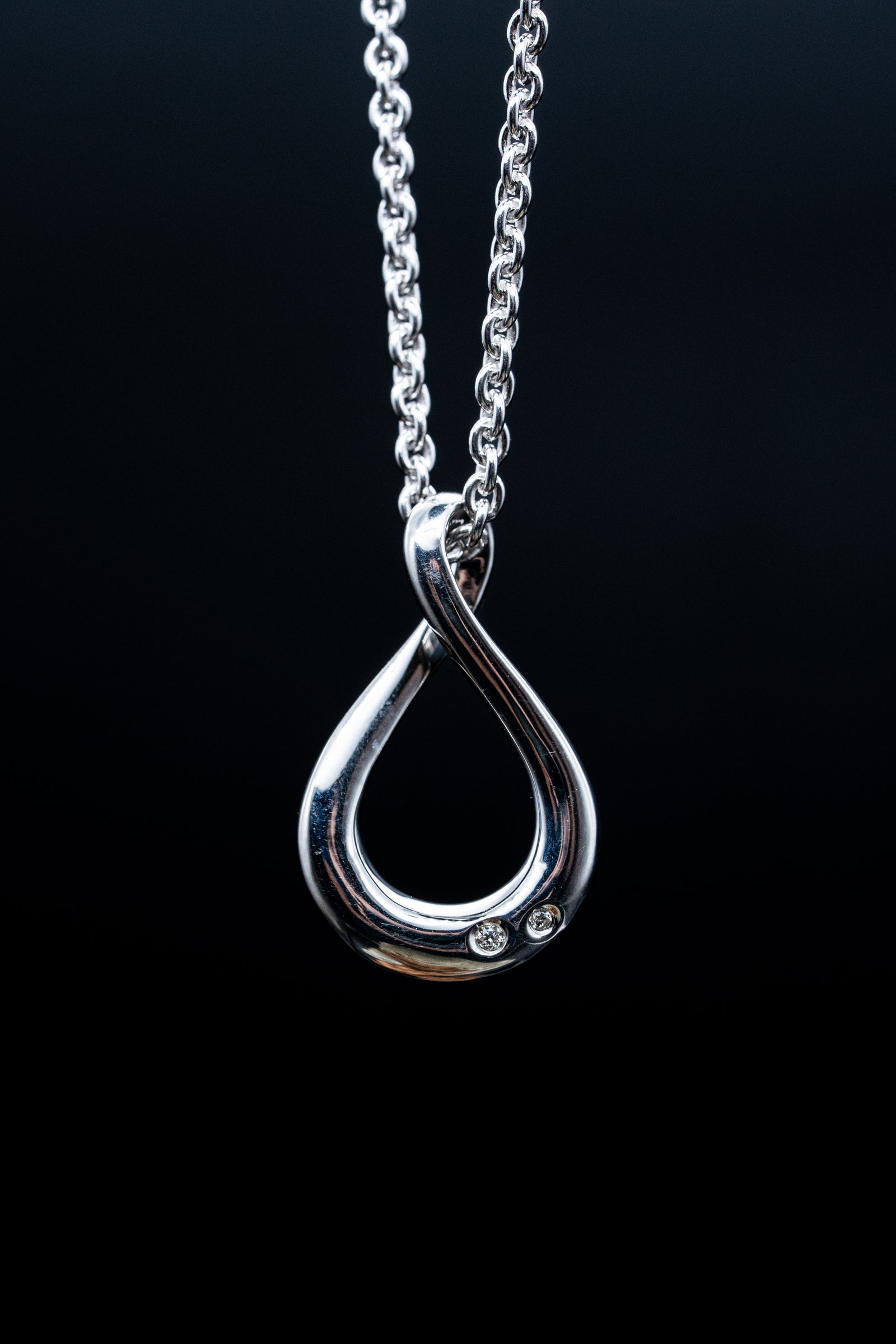 Sterling Silver Infinity Inspired Diamond Pendant