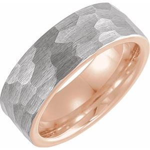 Tungsten Ring with a Hammered Finish