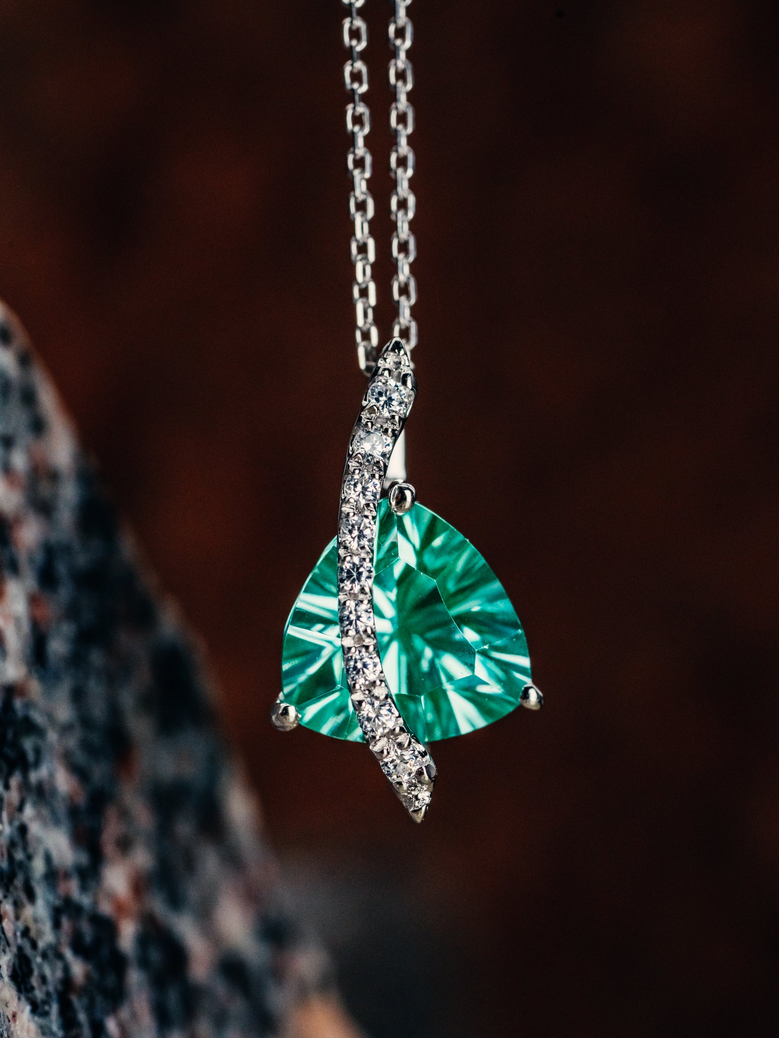 Sterling Silver Lab Grown Mint Green Spinel Pendant