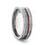 Wood Inlaid Titanium Flat Polished Finish Men's Wedding Ring With White Double Deer Antler Edges
