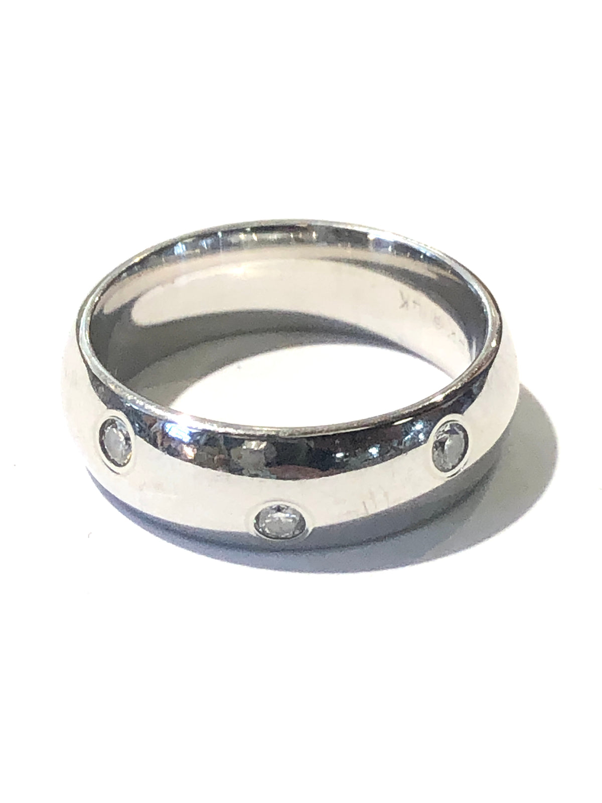 14k White Gold Diamond Band