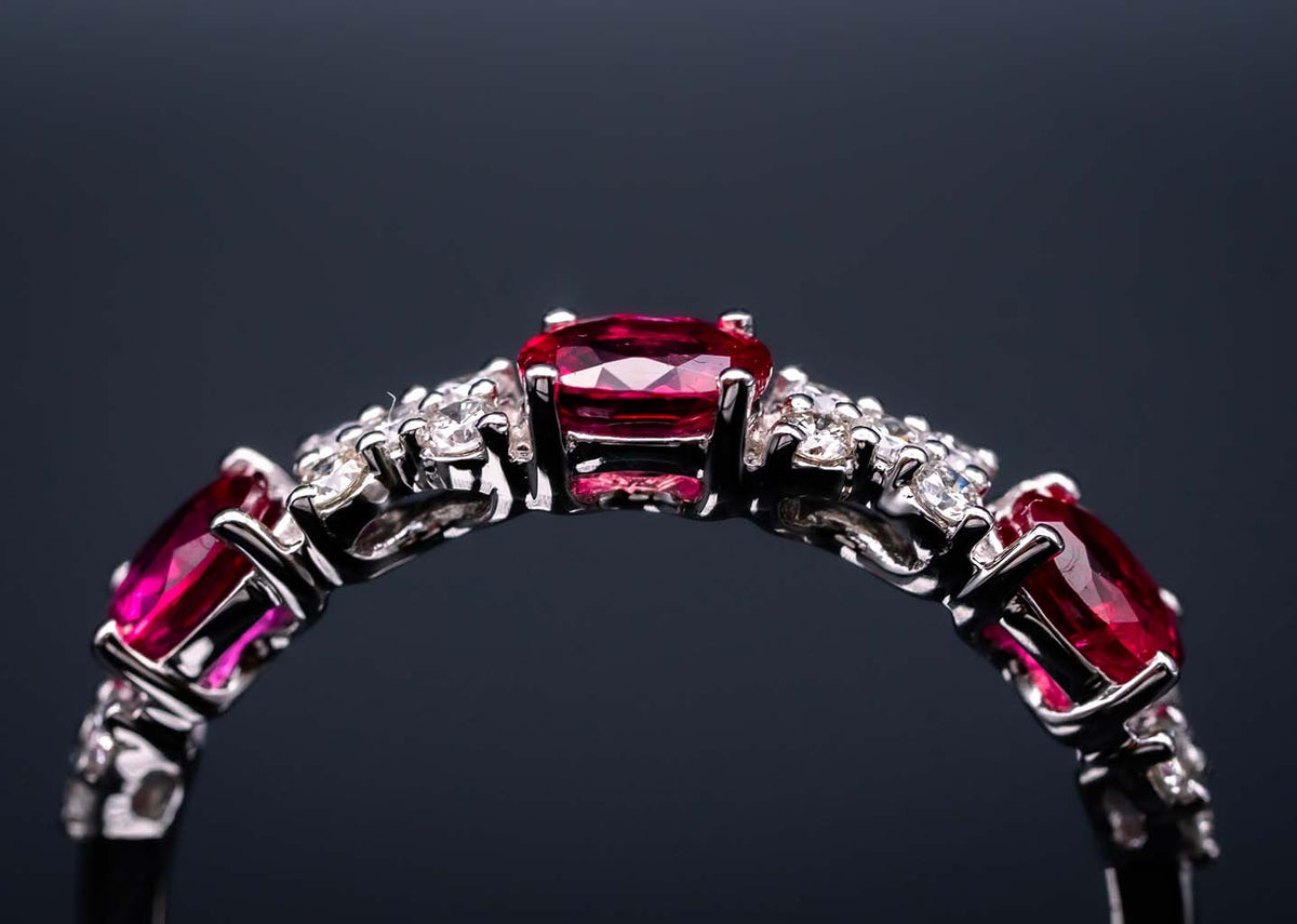 14k White Gold Ruby and Diamond Ring