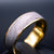 18k Yellow Gold Damascus Steel Ring