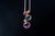 14k Rose Gold Amethyst, Blue Topaz and Diamond Pendant