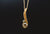 18k Yellow Gold Feather and Diamond Pendant