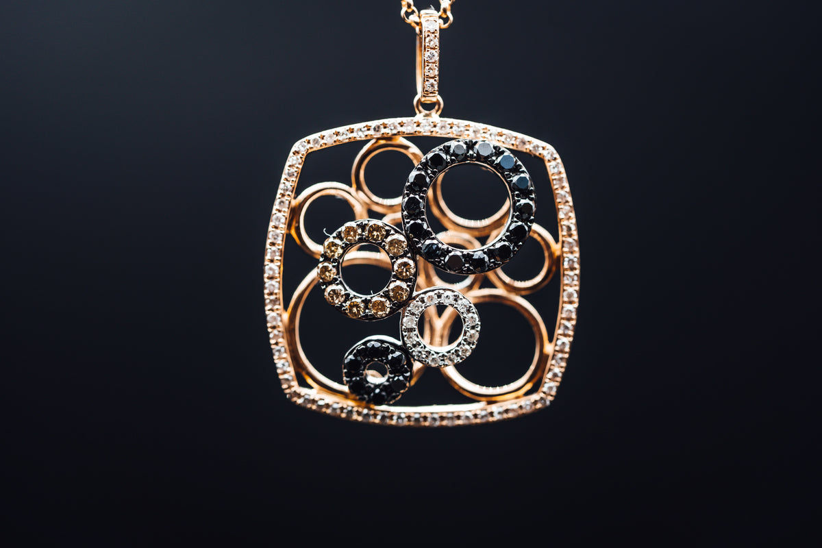 14k Yellow Gold Colored Diamond Pendant