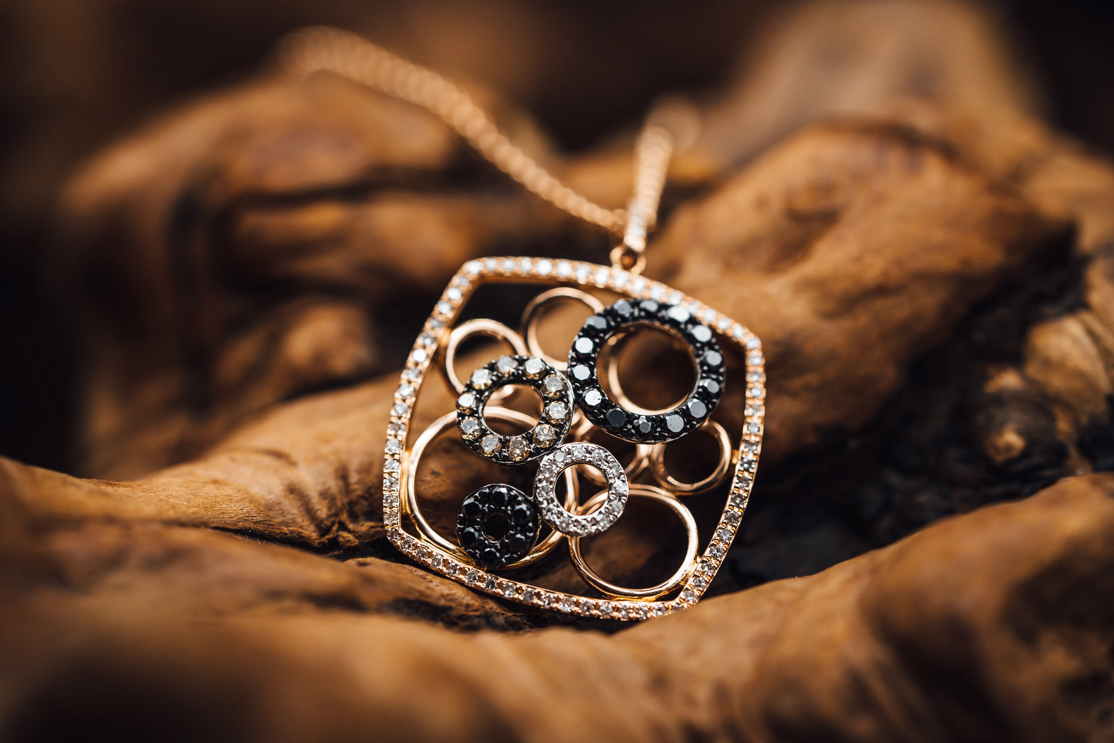 14k Yellow Gold Colored Diamond Pendant