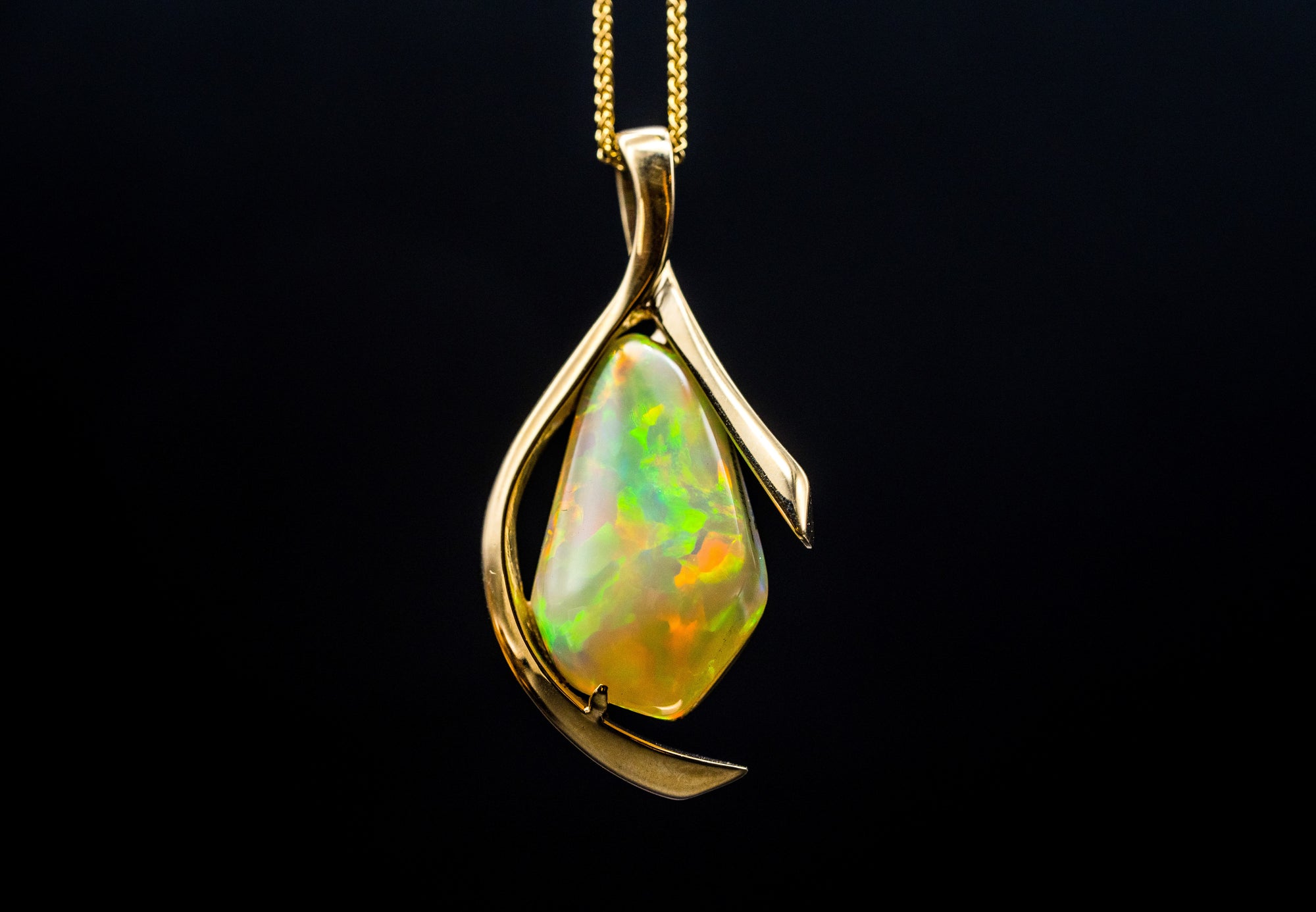 14k Yellow Gold Ethiopian Opal Pendant