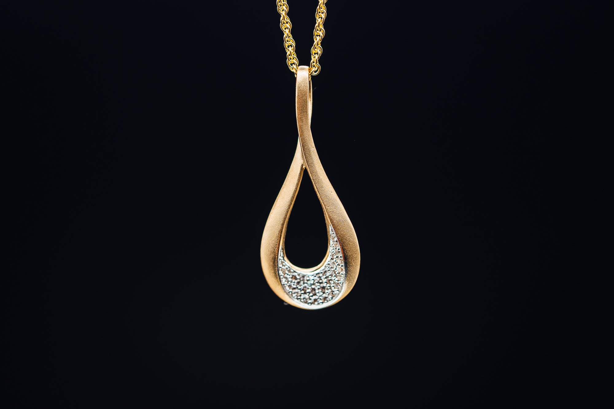 14k Yellow Gold Pave' Diamond Pendant