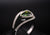 14k White Gold Green Trillion Green Tourmaline and Diamond Ring