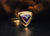 18k Yellow Gold Trillion Cut Custom Pink Spinel Ring